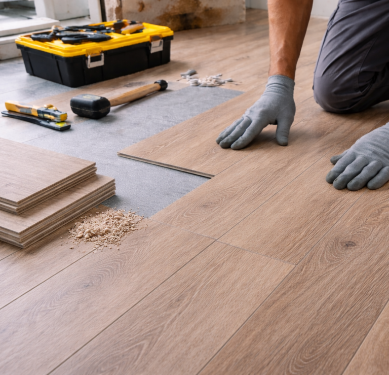 Bodenbeläge Fachgerechte Verlegung von Laminat und Vinylböden für Wohn- und Geschäftsräume.